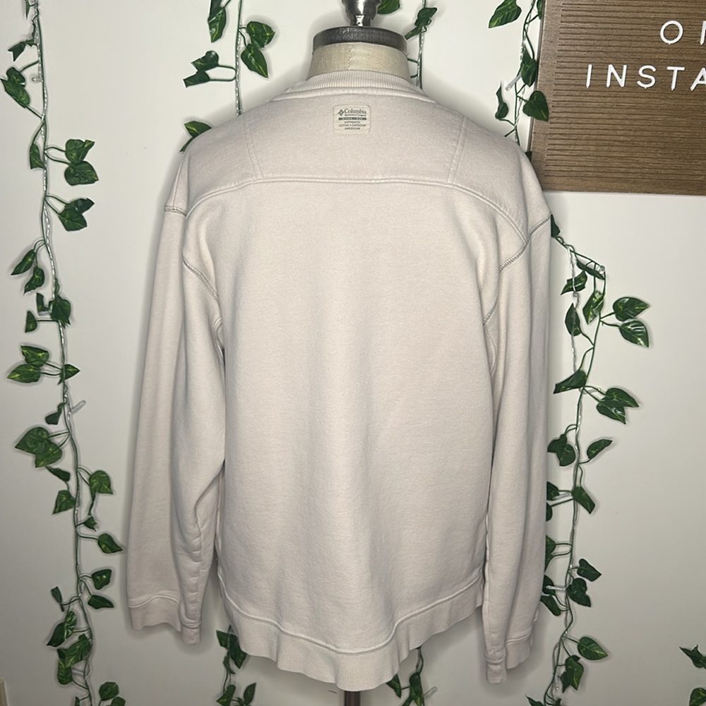 Columbia Cream Colored Men’s Crewneck Pullover Sweatshirt - Picture 3 of 7